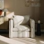Cream Linen Look Armchair - Lorelai 
