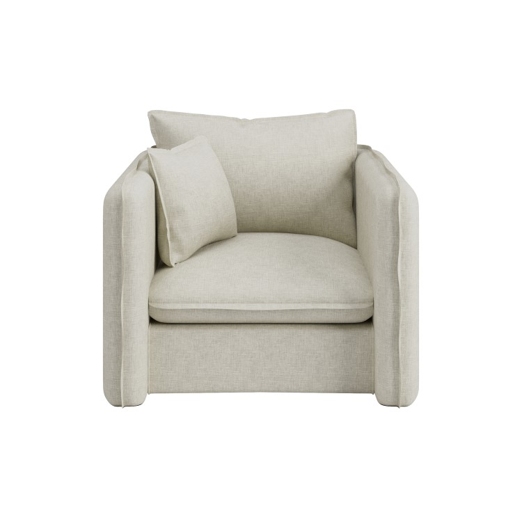 Cream Linen Look Armchair - Lorelai 