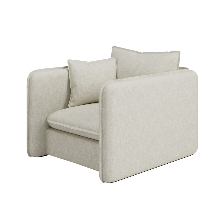 Cream Linen Look Armchair - Lorelai 