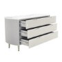 Wide Curved Taupe Chest of 6 Drawers with Marble Top - Lorenzo