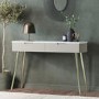 Curved Taupe Marble Top Dressing Table with 2 Drawers - Lorenzo