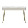 Curved Taupe Marble Top Dressing Table with 2 Drawers - Lorenzo