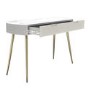 Curved Taupe Marble Top Dressing Table with 2 Drawers - Lorenzo
