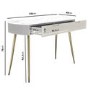 Curved Taupe Marble Top Dressing Table with 2 Drawers - Lorenzo