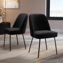 A1/LTN002 ONLY OPENED - Set of 2 Black fabric Dining Chairs -Celia