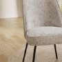 Set of 2 Neutral Upholstered Curved Dining Chairs - Celia