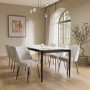 Set of 2 Neutral Upholstered Curved Dining Chairs - Celia
