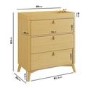 Wooden Chest of 3 Drawers - Luna