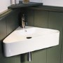 ONLY OPENED - White Wall Hung Corner Basin 560mm - Luca