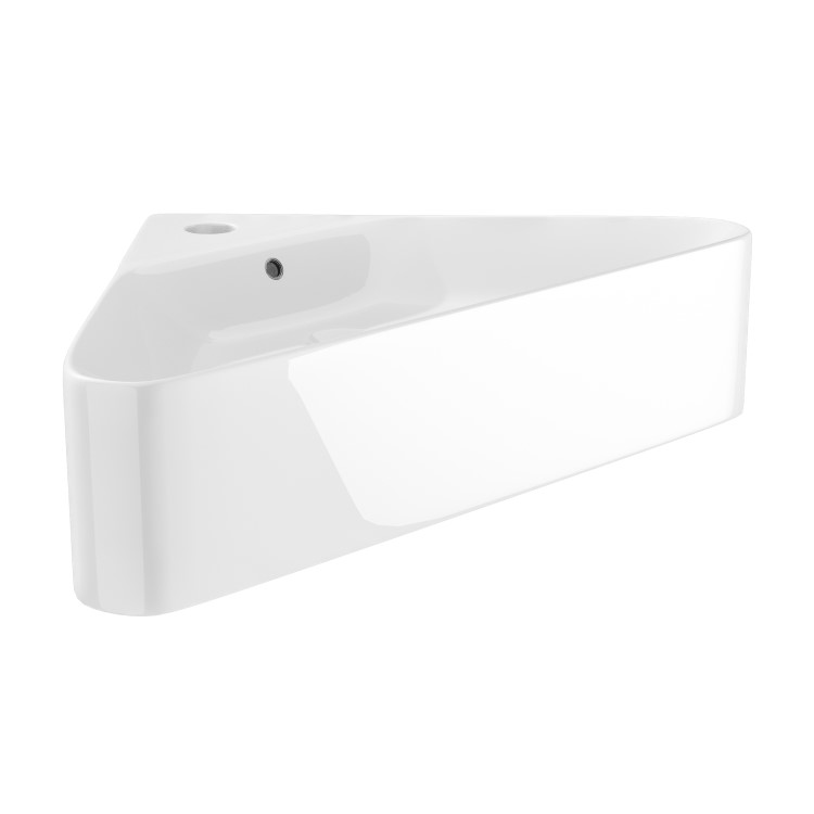 ONLY OPENED - White Wall Hung Corner Basin 560mm - Luca