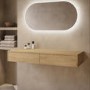 1200mm Wood Effect Wall Hung Double Countertop Vanity Unit - Lugo