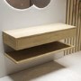 ALMOST PERFECT - 1200mm Oak Wall Hung Countertop Shelves - Lugo