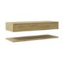 ALMOST PERFECT - 1200mm Oak Wall Hung Countertop Shelves - Lugo