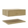 GRADE A1 - 600mm Oak Wall Hung Countertop Shelves - Lugo