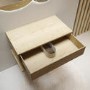 ONLY OPENED - 800mm Wood Effect Wall Hung Countertop Vanity Shelves - Lugo