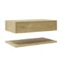 ONLY OPENED - 800mm Wood Effect Wall Hung Countertop Vanity Shelves - Lugo