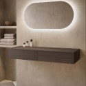 LUGOW1200 1200mm Walnut Wood Effect Wall Hung Double Countertop Vanity Unit - Lugo