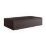 800mm Walnut Wall Hung Countertop Vanity Unit with Square Basin - Lugo