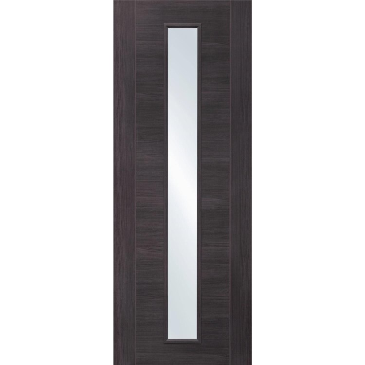 Internal Grey Laminate Glazed Door with Clear Glass - Pre-Finished - 1981 x 610 x 35mm - Forli - XL Joinery