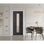 Internal Grey Laminate Glazed Door with Clear Glass - Pre-Finished - 1981 x 610 x 35mm - Palermo - XL Joinery