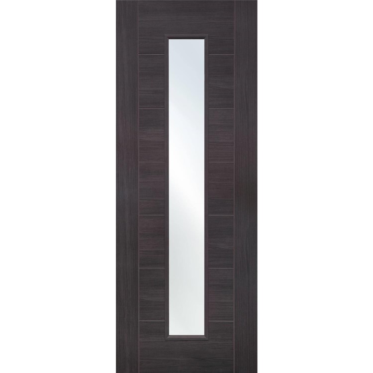 Internal Grey Laminate Glazed Door with Clear Glass - Pre-Finished - 1981 x 686 x 35mm - Palermo - XL Joinery
