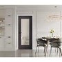 Internal Grey Laminate Fully-Glazed Door with Clear Glass - Pre-Finished - 2040 x 726 x 40mm - Ravenna - XL Joinery