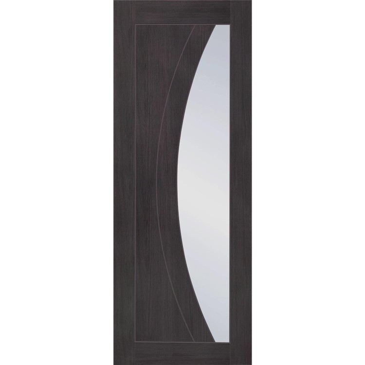 Internal Grey Laminate Glazed Door with Clear Glass - Pre-Finished - 1981 x 610 x 35mm - Salerno - XL Joinery