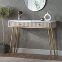LUU003 Taupe Marble Effect Top Fluted Dressing Table with Drawers - Lucia