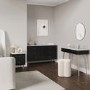Black Marble Top Fluted Dressing Table with Drawers - Lucia