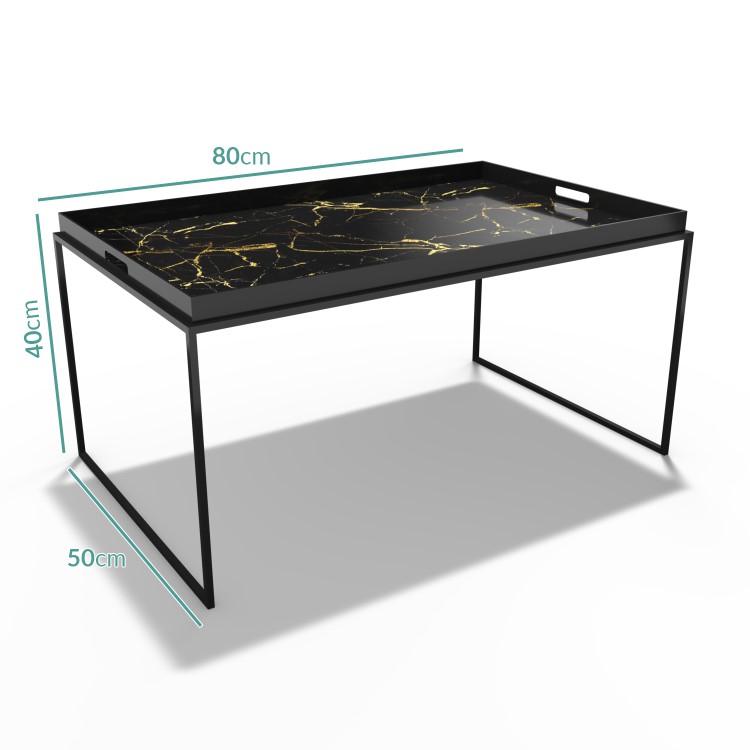 Medium Black Tray Table - Coffee Table - Lux