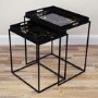 Black Metal Tray Tables - Set of 2 - Lux