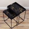 Black Metal Tray Tables - Set of 2 - Lux
