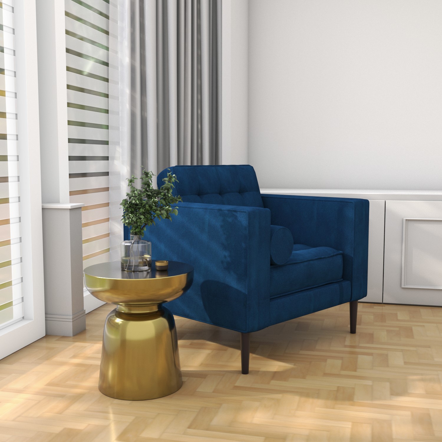 Gold Round Drum Side Table Lux BuyItDirect.ie