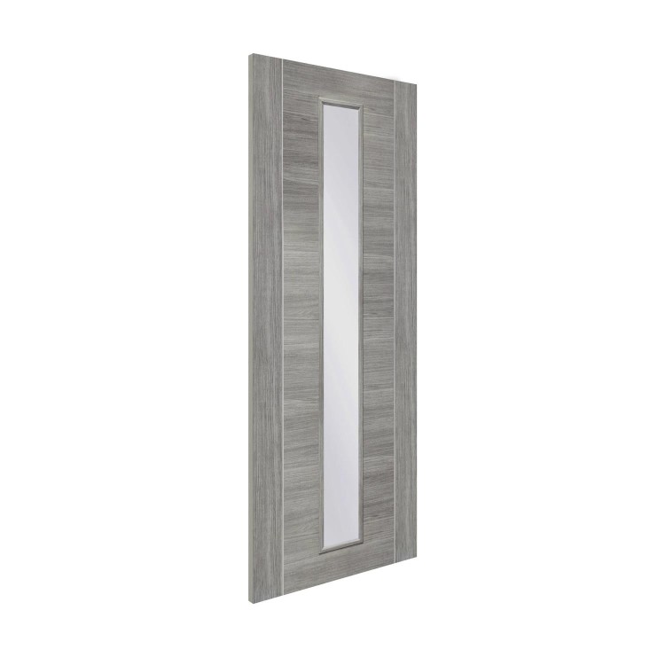 Internal Laminate White Grey Forli with Clear Glass - Pre-Finished, 2040 x 826 x 40 mm