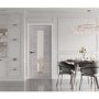 Internal Laminate White Grey Palermo with Clear Glass - Pre-Finished, 1981 x 686 x 35 mm