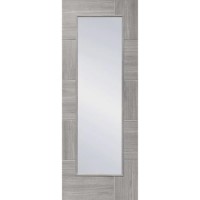 Internal Laminate White Grey Ravenna with Clear Glass - Pre-Finished, 1981 x 838 x 35 mm