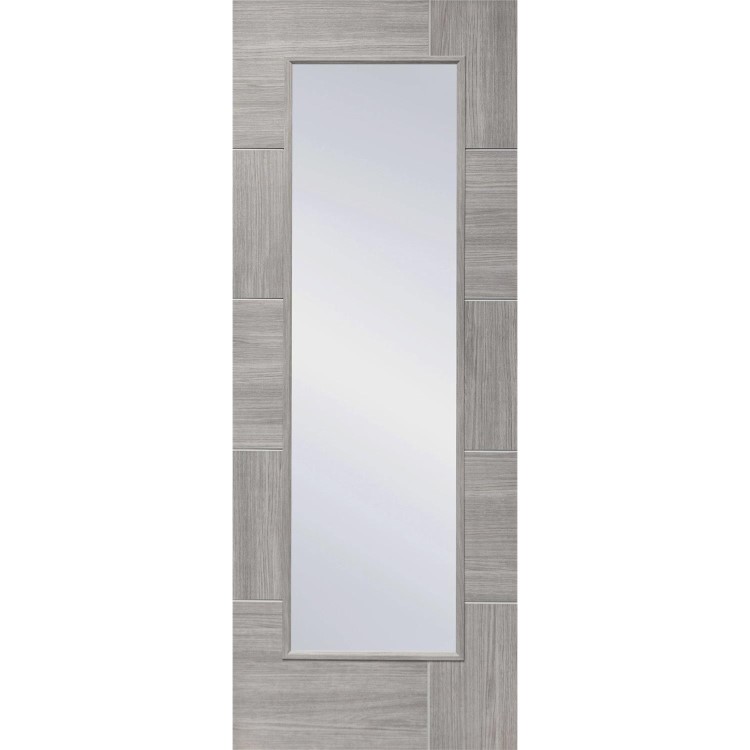 Internal Grey Laminate Fully-Glazed Door with Clear Glass - Pre-Finished - 2040 x 726 x 40mm - Ravenna - XL Joinery