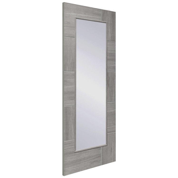 Internal Grey Laminate Fully-Glazed Door with Clear Glass - Pre-Finished - 2040 x 926 x 40mm - Ravenna - XL Joinery