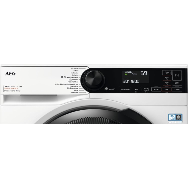 AEG 8000 Series PowerCare 9kg Wash 6kg Dry 1600rpm Washer Dryer - White