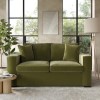 Olive Green Velvet Pull Out Sofa Bed - Seats 2 - Layton
