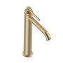 Brushed Brass Traditional Tall Basin Mixer Tap - Lyla