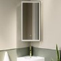 GRADE A1 - Single Door Corner Brass Mirrored Bathroom Cabinets with Lights 300 x 600mm - Lykos
