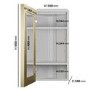 GRADE A1 - Single Door Corner Brass Mirrored Bathroom Cabinets with Lights 300 x 600mm - Lykos
