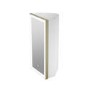 GRADE A1 - Single Door Corner Brass Mirrored Bathroom Cabinets with Lights 300 x 600mm - Lykos