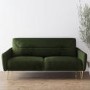Green Velvet 2 Seater Sofa with Gold Hairpin Legs - Lyle