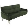 Green Velvet 2 Seater Sofa with Gold Hairpin Legs - Lyle