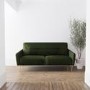 Green Velvet 2 Seater Sofa with Gold Hairpin Legs - Lyle