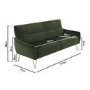 Green Velvet 2 Seater Sofa with Gold Hairpin Legs - Lyle