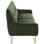 Green Velvet 2 Seater Sofa with Gold Hairpin Legs - Lyle