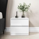 LYR001 White High Gloss 2 Drawer Bedside Table - Lyra